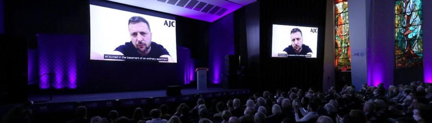 At the AJC Global Forum, Volodymyr Zelensky called on the Jewish world to double its aid for Ukraine